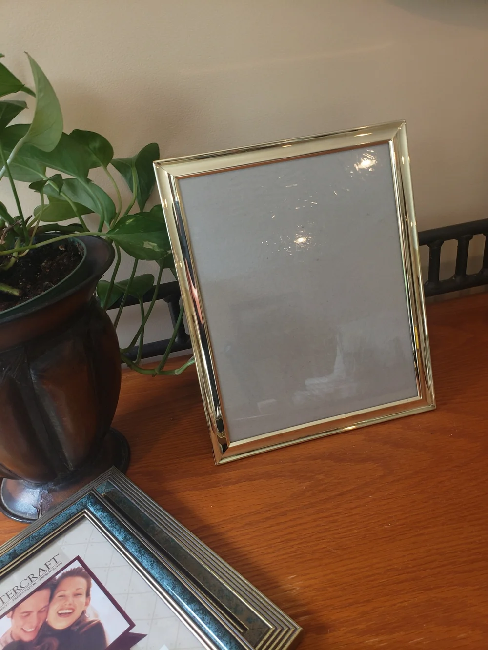 (3) Gold and Gold/Blues Decorative Picture Frames - 8x10 & 5x7s